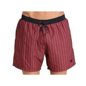 BOSS by Hugo Boss Kingfish swim shorts geometric print red navy blue lined Large